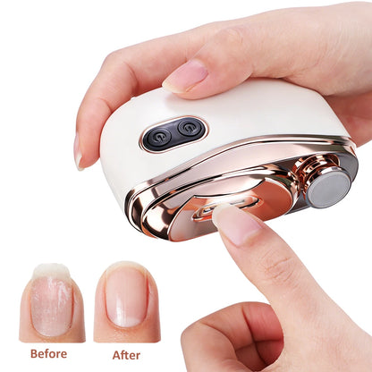 2 in 1 Multi-functional Electric Nail Clipper 3-Speed Nail Polishing Auto Nail Trimmer Scissor File with Light for Kids Adult