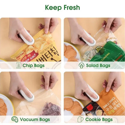 1-10PCS Snack Packaging Sealer USB Rechargeable Mini for Home Use Portable  for Outdoor Camping Travel and Food Storage
