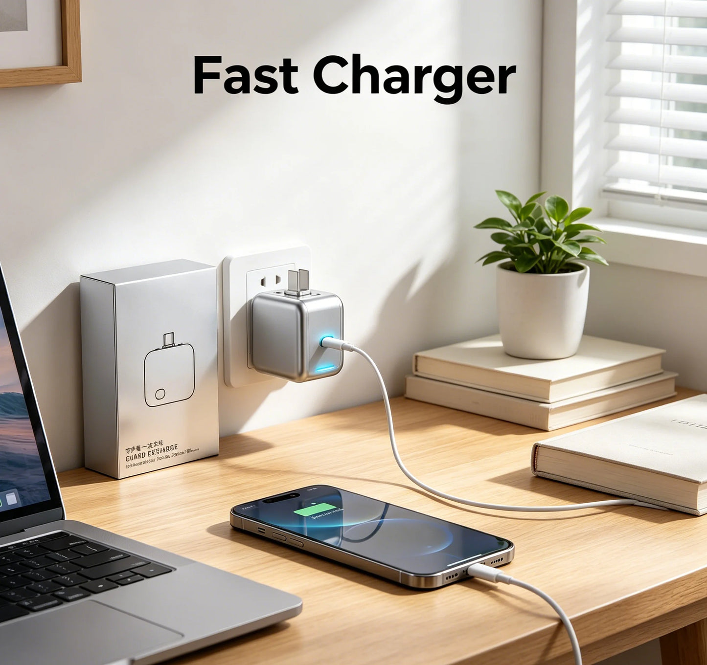 140W Smart Full Charge Self-Cut Type-C Adapter, Universal Auto Disconnect for Night Charging, Overcharge Prevention Separator