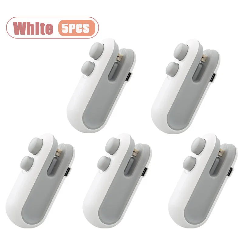 1-10PCS Snack Packaging Sealer USB Rechargeable Mini for Home Use Portable  for Outdoor Camping Travel and Food Storage