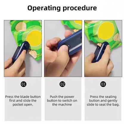 1-10PCS Snack Packaging Sealer USB Rechargeable Mini for Home Use Portable  for Outdoor Camping Travel and Food Storage