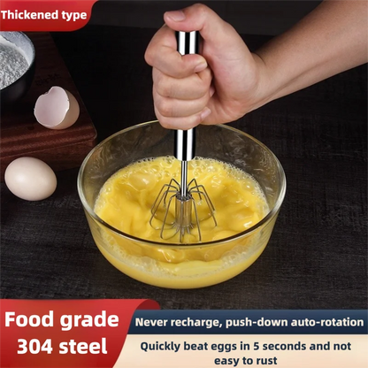 Handheld Semi Automatic Egg Blender Coffee Milk Mixer Manual Pressure Rotary Kitchen Tool Essential for Baking Cooking