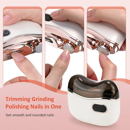 2 in 1 Multi-functional Electric Nail Clipper 3-Speed Nail Polishing Auto Nail Trimmer Scissor File with Light for Kids Adult
