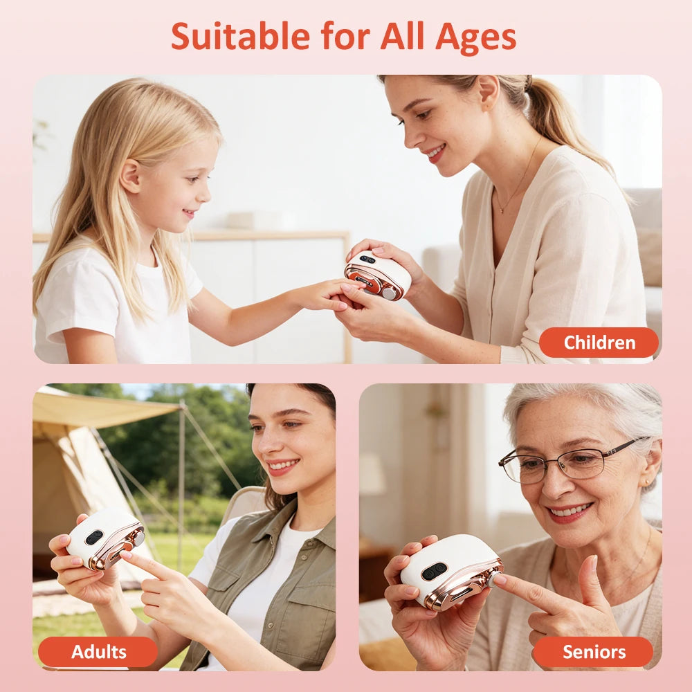 2 in 1 Multi-functional Electric Nail Clipper 3-Speed Nail Polishing Auto Nail Trimmer Scissor File with Light for Kids Adult