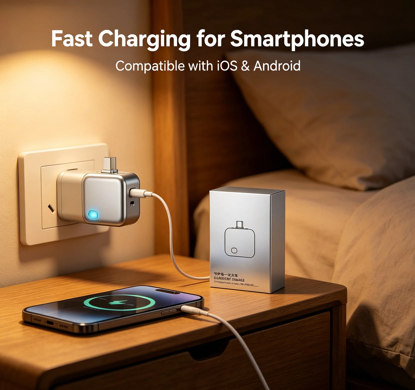 140W Smart Full Charge Self-Cut Type-C Adapter, Universal Auto Disconnect for Night Charging, Overcharge Prevention Separator