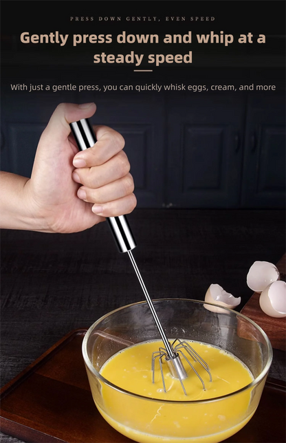 Handheld Semi Automatic Egg Blender Coffee Milk Mixer Manual Pressure Rotary Kitchen Tool Essential for Baking Cooking