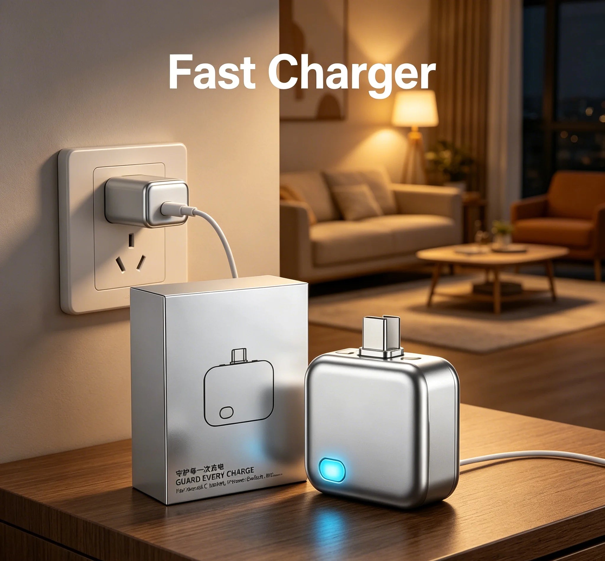 140W Smart Full Charge Self-Cut Type-C Adapter, Universal Auto Disconnect for Night Charging, Overcharge Prevention Separator